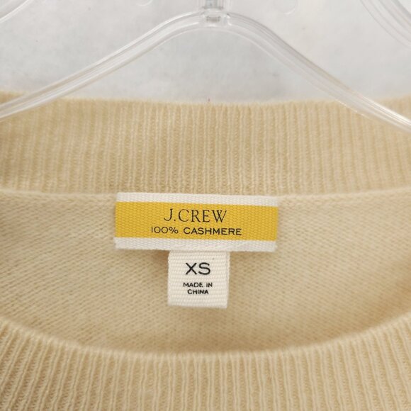 J. CREW 100% Cashmere Sweater Everyday Long Sleeve Pale Yellow Size XS - Picture 5 of 6
